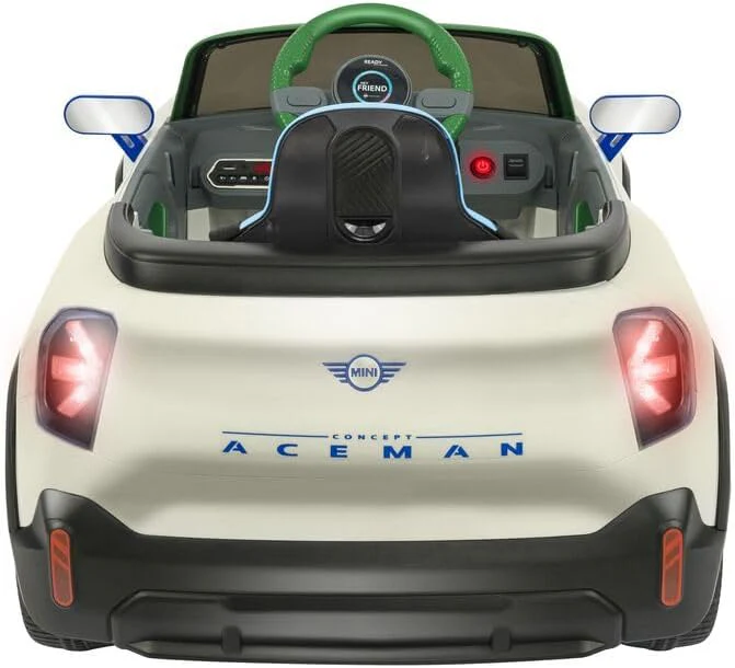 Macchina Mini Aceman 12V per bambini con Batteria al Litio Radiocomandata Bianca - Image 4